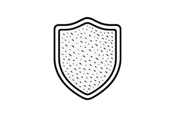 Poster - Outline of a shield symbolizing protection and safety within a simple design context