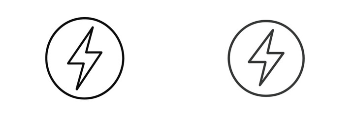 Fototapete - Design of two lightning bolt icons showcasing different styles on a simple background for creative purposes