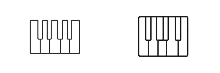 Aufkleber - Musical glyphs illustrated in simple line art featuring keyboard keys in a minimalist style