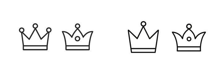 Aufkleber - Various crown designs featuring different styles and embellishments in a minimalist layout on a white background