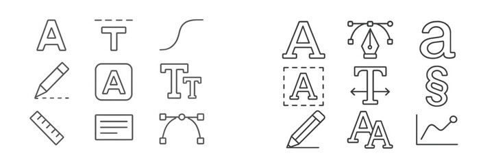 Poster - Graphic elements showcasing typography concepts and design tools in a minimalist style for creative projects and education