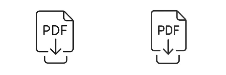 Fototapete - Two simple PDF icons representing download options in modern design