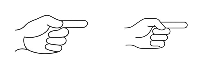 Poster - Directional hand gestures indicate specific instructions or information in a simple design