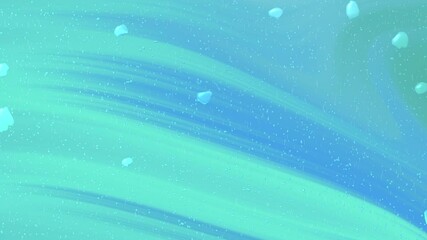 Wall Mural - Abstract blurred blue, green wavy background with water drops, soft texture and seamless looping