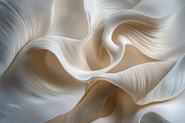 Wall Mural - abstract swirling cream-colored textile texture.