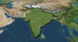© SRD - Detailed 3D Relief Map of the Indian Subcontinent Geography, Topography, and Rivers