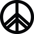 © Abdul - Minimalist Peace Sign Silhouette Bold Black on White Background for Independence Day