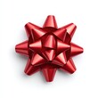 © ArtStock - Shiny red gift bow isolated close up on white background