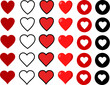 © Ashir - Heart Icons Set Vector Illustration Transparent Png for Love Branding Designs