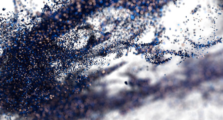 Stunning abstract image of blue particles flowing dynamically. Ideal for tech, science, and energy concepts.