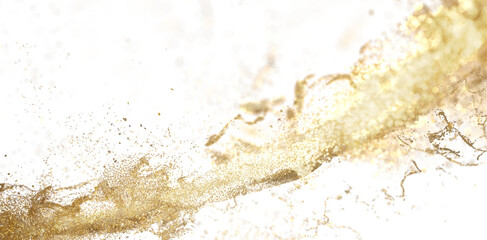 Poster - Golden Glitter Exploding Wave - Abstract Background