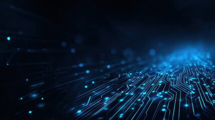 Abstract Digital Circuitry: Blue Technology Network
