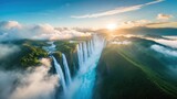 Breathtaking aerial capture of the world's highest waterfall
