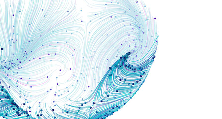Poster - Abstract background with swirling blue lines and dots. Perfect for tech, science, or design projects.