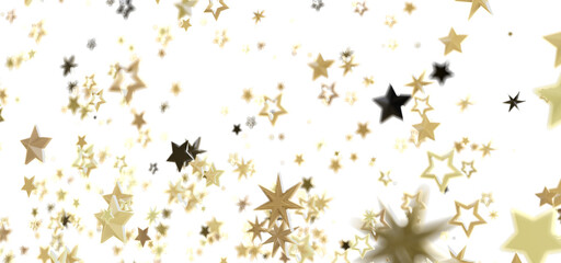 Poster - Shimmering gold stars on white. Perfect for holidays, celebrations, and festive designs.
