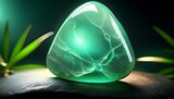 close up of a jade stone softly glowing
