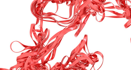 Poster - Abstract Red Ribbon Swirls