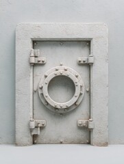 Aufkleber - Cybersecurity Fortress Minimalist Industrial Vault Door Symbolizing Impenetrable Digital Protection in Next-Gen Cyber Defense Architecture