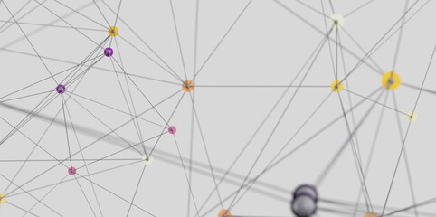 Leinwandbilder - Stock photo of an abstract network visualization. Ideal for technology, connection, and communication concepts.