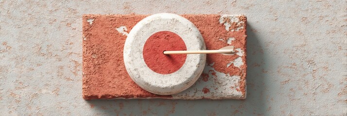Poster - Minimalist Target Achievement Precision Archery Concept Visualizing Strategic Success in Modern Business Performance Metrics with Tactile Textural Design