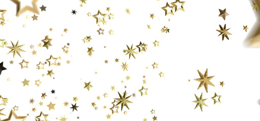 Poster - Sparkling gold stars on white. Perfect for celebration, holiday, or festive designs.