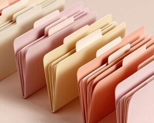Aufkleber - Soft Pastel Organizational Harmony Minimalist File Dividers Showcasing Elegant Information Management for Modern Workspaces and Digital Workflow Optimization