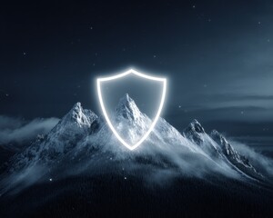 Poster - Quantum Cybersecurity Frontier Luminescent Shield Safeguarding Digital Landscapes with Futuristic Protection Paradigms in Immersive Technological Visualization