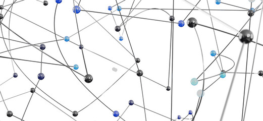Leinwandbilder - 3D rendering of a complex network.  Ideal for tech, communication, and connection concepts.