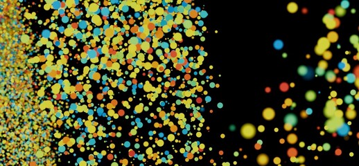 Aufkleber - Abstract background with vibrant, colorful bubbles on black. Perfect for websites, presentations, and more!