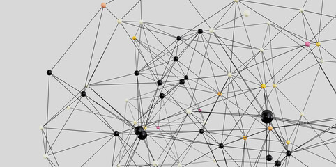 Poster - Abstract image of a complex network. Ideal for technology, connection, and data concepts.