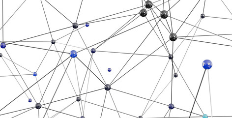 Fototapete - Stock photo of a complex network, ideal for technology, connection, and global communication concepts.