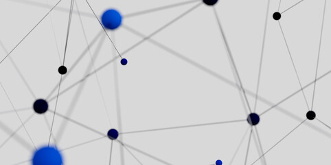 Fototapete - Stock photo of an abstract network visualization. Ideal for technology, connection, and communication concepts.