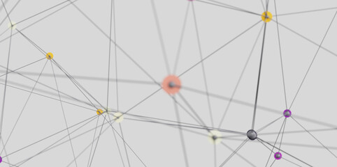 Fototapete - Stock photo of an abstract network connection with dots and lines. Perfect for technology, connection, and networking concepts.