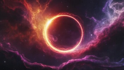 Wall Mural - stunning cosmic art background of deep space illustrating a black hole, planets, and galaxy.