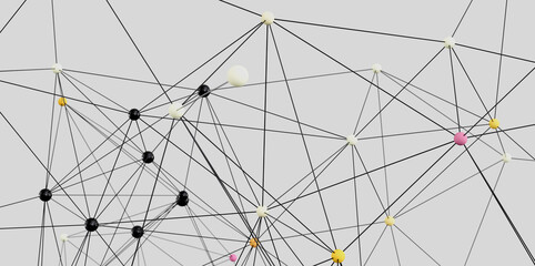 Poster - Abstract background of interconnected nodes and lines. Ideal for technology, network, and connection concepts.