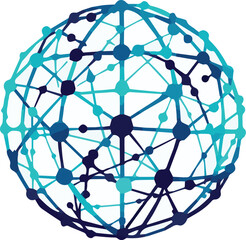 logistics company logo vector illustration, global connectivity network