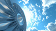 © Enti.std - Modern jet engine against a cloudy blue sky