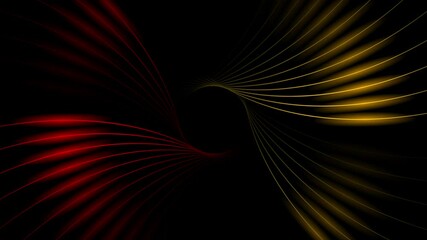 Fototapete - Bright orange and red minimal wavy lines abstract futuristic tech background. Seamless looping glowing rays motion design. Video animation Ultra HD 4K 3840x2160