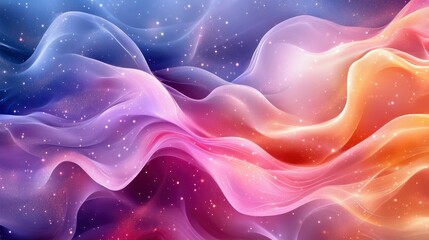 Wall Mural - abstract cosmic waves vibrant nebula texture with sparkling dust