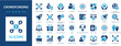 © Jan - Crowdfunding flat icons collection. Fundraising, investor, unity, equity, backers, rewards, donation, charity, fund sign set.