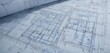 © Phen - Blueprint overlay with faded blue photographic effect, architectural plan details, filter, blueprint, abstract