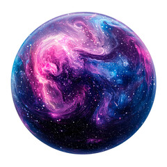 Wall Mural - nebula sphere with swirling galactic dust and stars, cut out transparent
