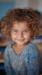 © Julia - Smiling Refugee Child in Classroom Engaged in Learning