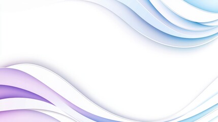 Poster - Elegant abstract background with smooth curves and soft light in blue, purple, and white gradient tones for design and presentations.