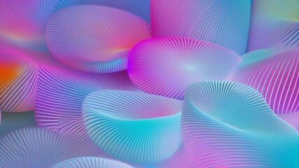 Abstract vibrant background featuring spherical shapes with ridged texture and colorful illumination for creative designs and concepts.