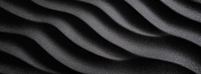 Wall Mural - Black Glitter Fabric Texture with Wave Pattern