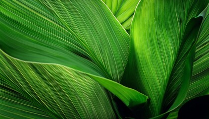 Wall Mural - vibrant green leaves abstract background