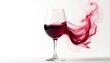 © Nopadon - Rich red wine, swirling in glass against pure white , splash, background