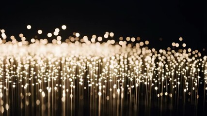 Wall Mural - abstract backdrop of twinkling small golden lights, a magical field of luminous particles floating i