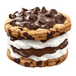 © Andsx - Layered Chocolate Chip Cookies with Marshmallow Cream and Chocolate Drizzle